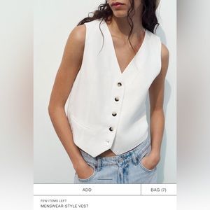 Zara Ecru Vest Never been Worn